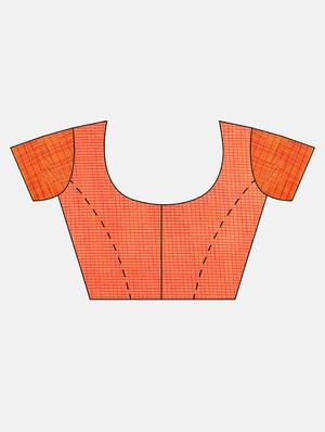 orange khadi kota doria saree with blouse - 17687292 - Standard Image - 3