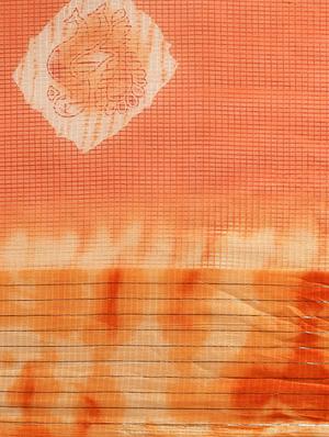 orange khadi kota doria saree with blouse - 17687292 - Standard Image - 5