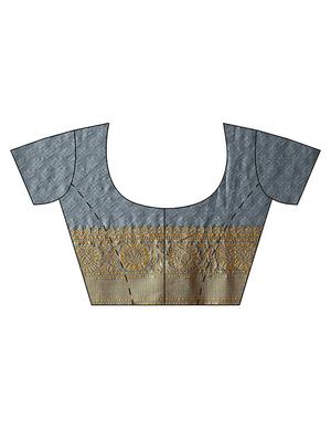 jacquard banarasi saree with blouse - 17687307 - Standard Image - 3