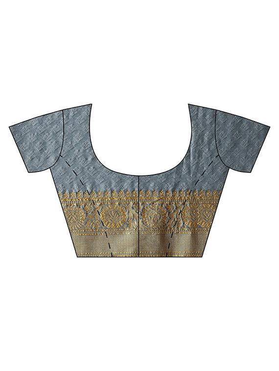 jacquard banarasi saree with blouse - 17687307 - Zoom Image - 3