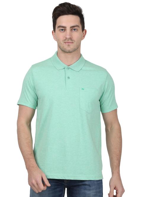 green solid polo t-shirt - 17687362 - Standard Image - 1
