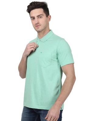 green solid polo t-shirt - 17687362 - Standard Image - 2