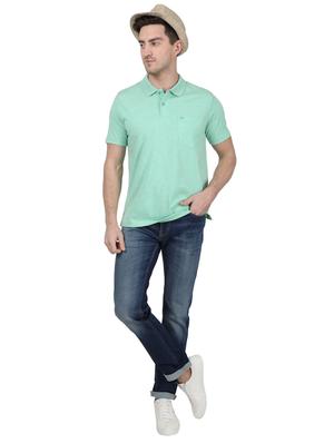 green solid polo t-shirt - 17687362 - Standard Image - 4