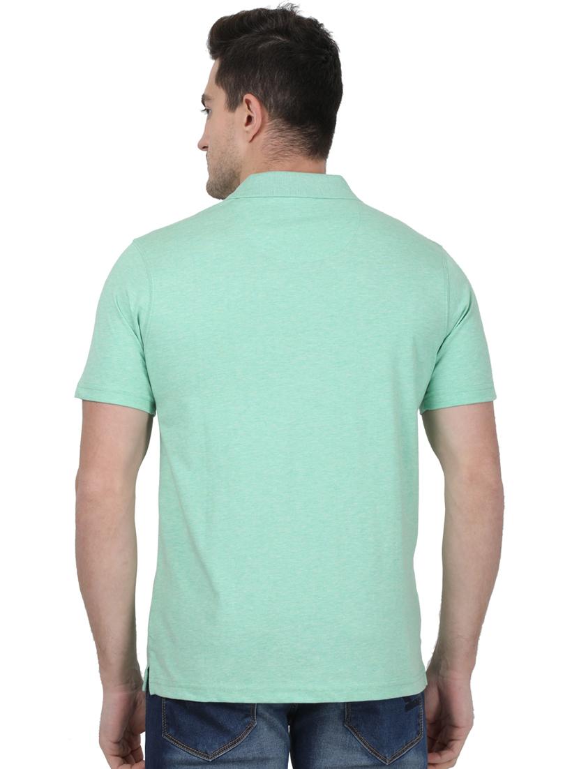 green solid polo t-shirt - 17687362 - Zoom Image - 3