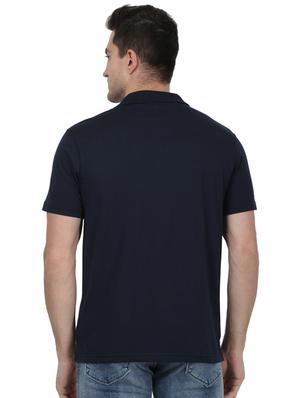 blue solid polo t-shirt - 17687364 - Standard Image - 3