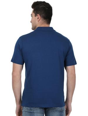blue solid polo t-shirt - 17687365 - Standard Image - 3