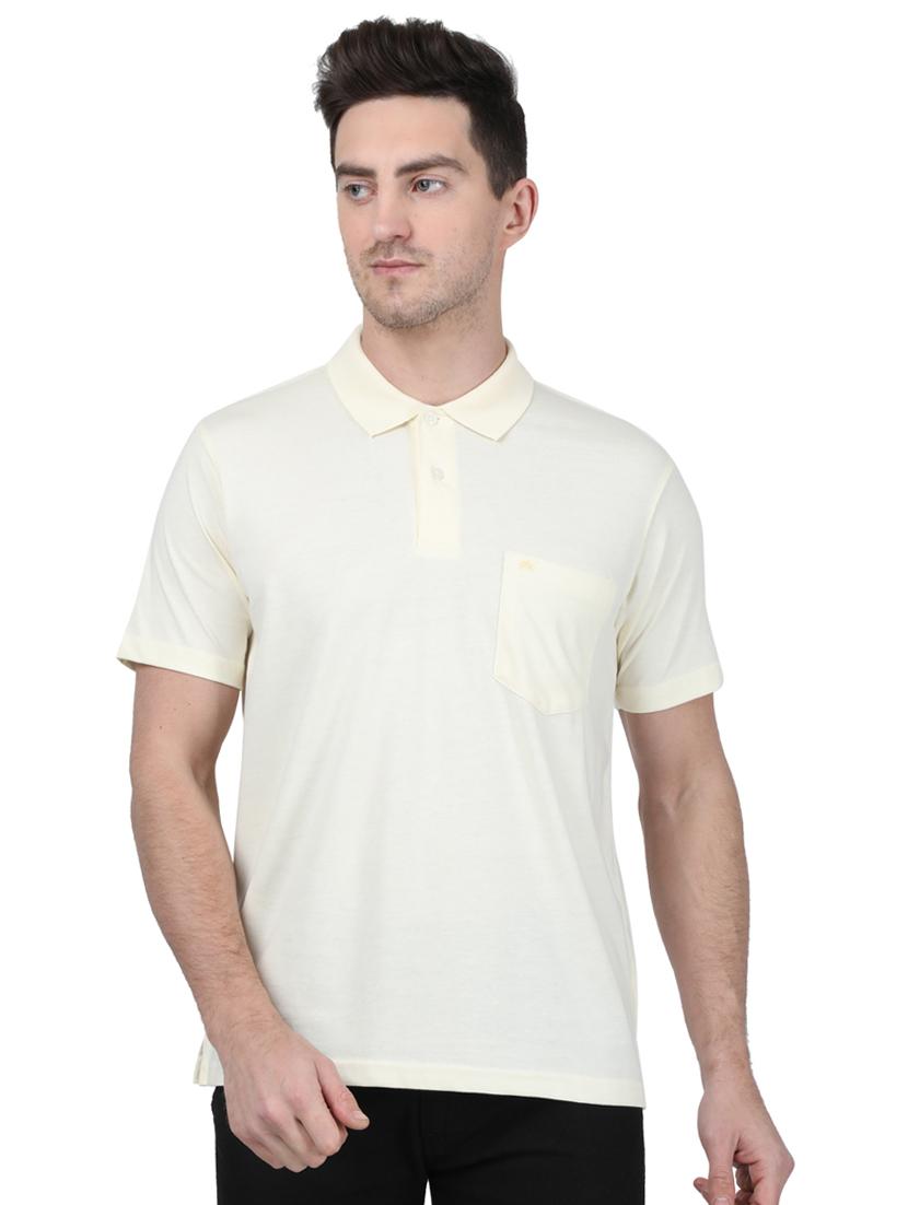 white solid polo t-shirt - 17687366 - Zoom Image - 1