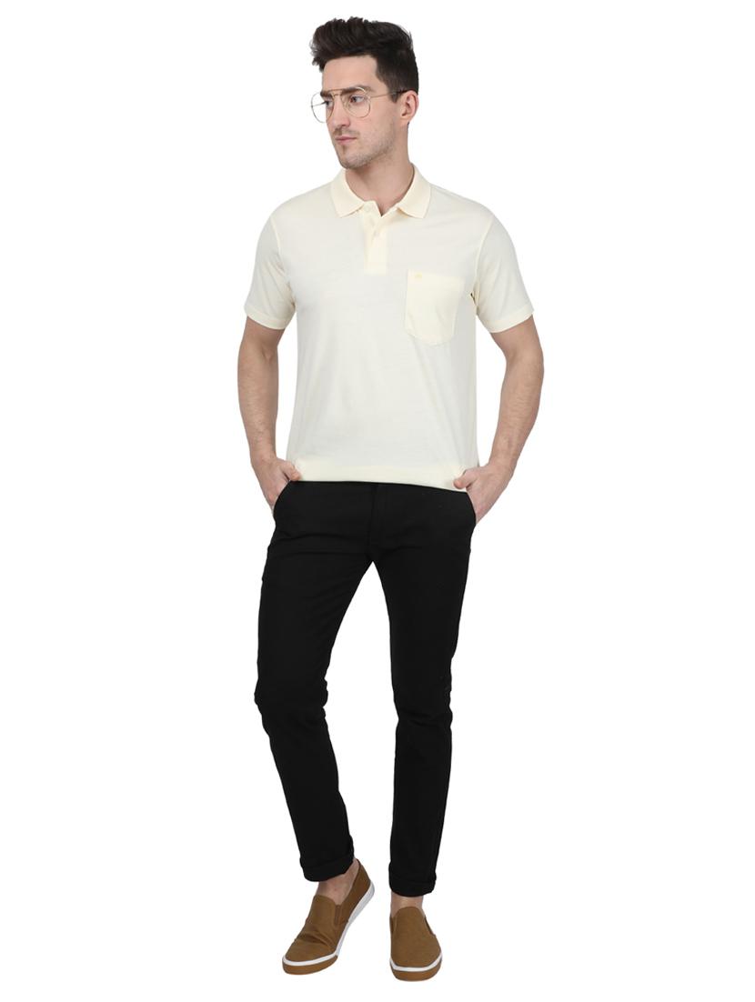 white solid polo t-shirt - 17687366 - Zoom Image - 4