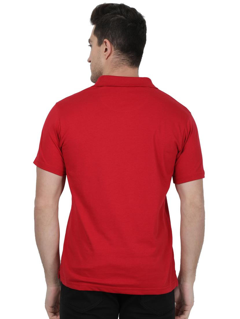 red solid polo t-shirt - 17687367 - Zoom Image - 3