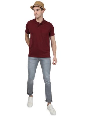 red solid polo t-shirt - 17687368 - Standard Image - 4