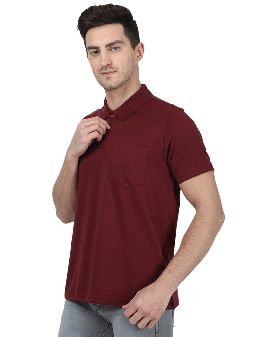 red solid polo t-shirt - 17687368 - Zoom Image - 2