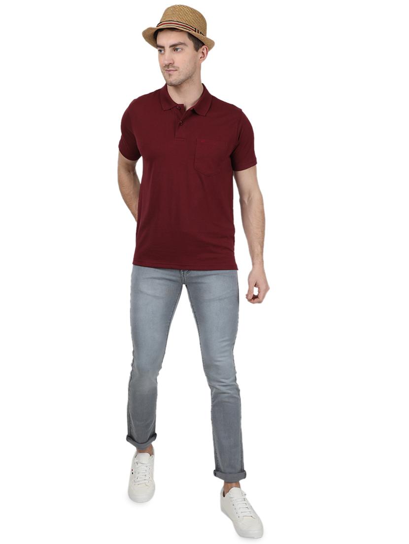 red solid polo t-shirt - 17687368 - Zoom Image - 4