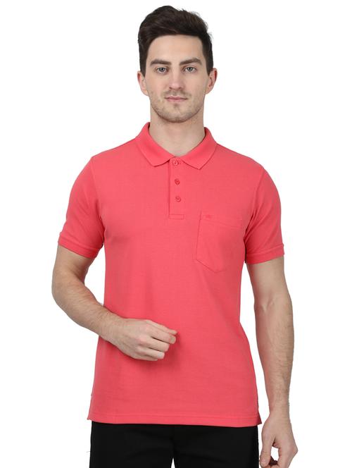 pink solid polo t-shirt - 17687372 - Standard Image - 1