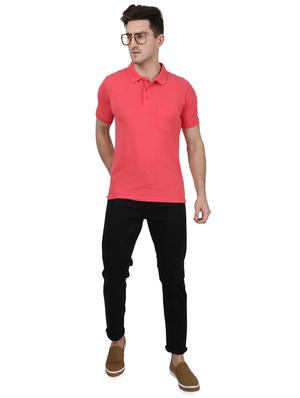 pink solid polo t-shirt - 17687372 - Standard Image - 4