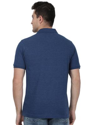 blue solid polo t-shirt - 17687373 - Standard Image - 3