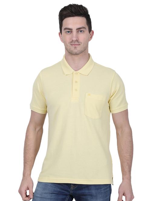 yellow solid polo t-shirt - 17687381 - Standard Image - 1