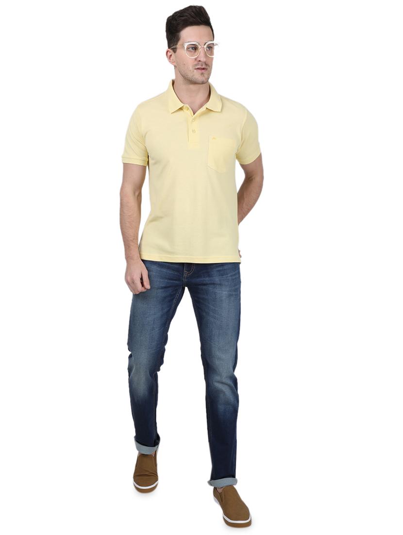yellow solid polo t-shirt - 17687381 - Zoom Image - 4