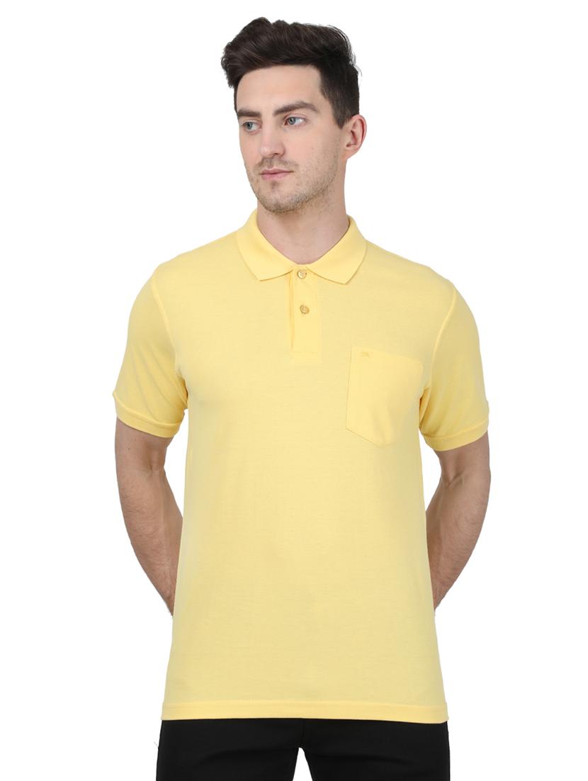 yellow solid polo t-shirt - 17687385 - Zoom Image - 1
