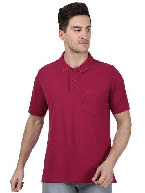 pink solid polo t-shirt - 17687386 - Standard Image - 1