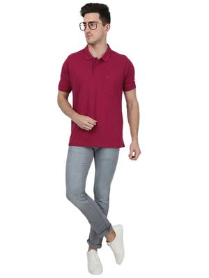 pink solid polo t-shirt - 17687386 - Standard Image - 4
