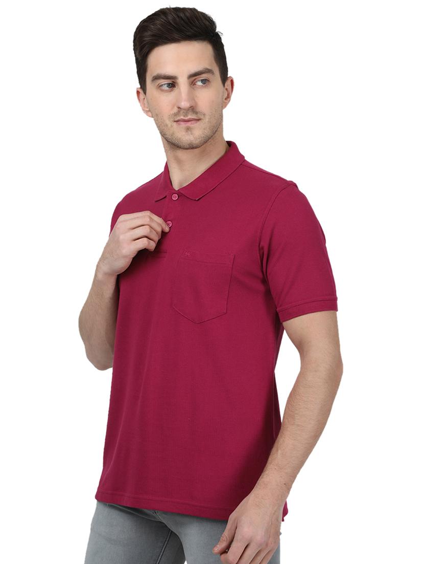 pink solid polo t-shirt - 17687386 - Zoom Image - 2