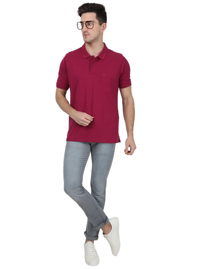 pink solid polo t-shirt - 17687386 - Zoom Image - 4
