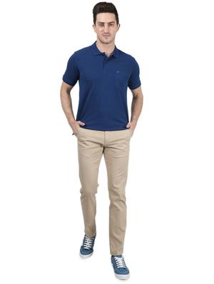 blue solid polo t-shirt - 17687387 - Standard Image - 4
