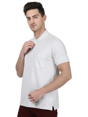 grey solid polo t-shirt - 17687388 - Standard Image - 2