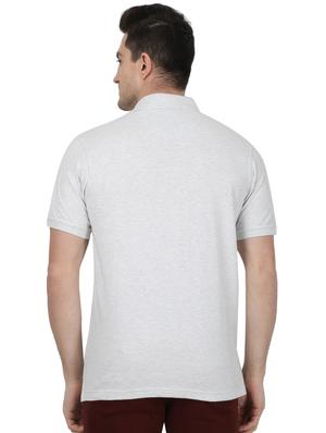 grey solid polo t-shirt - 17687388 - Standard Image - 3