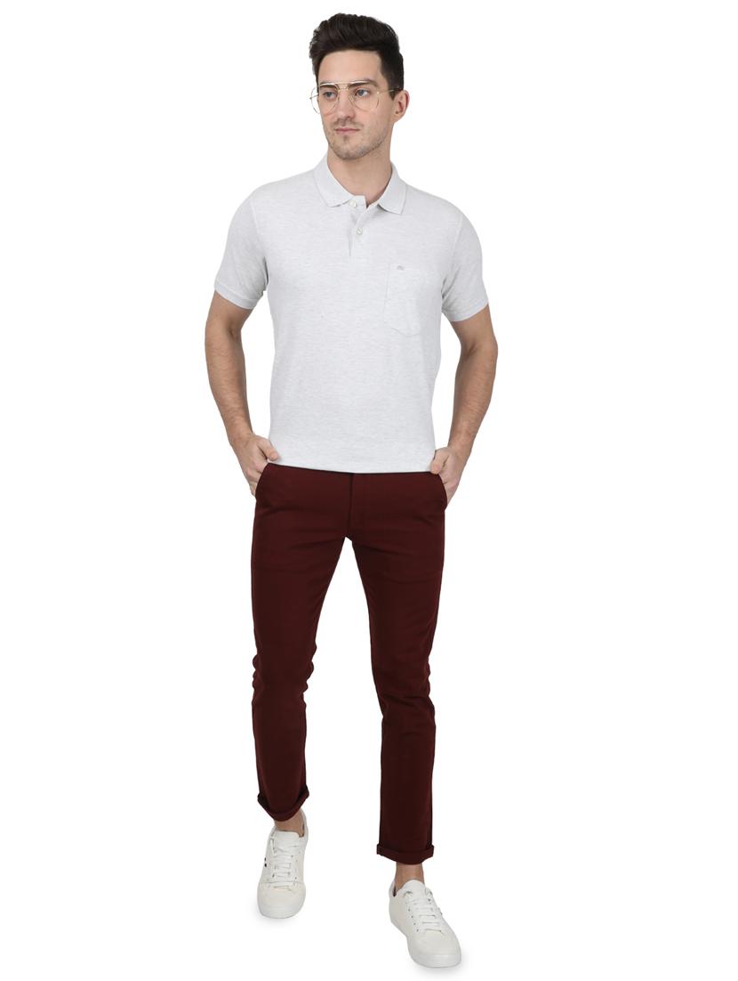 grey solid polo t-shirt - 17687388 - Zoom Image - 4
