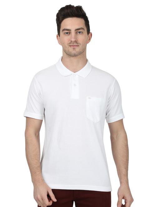 white solid polo t-shirt - 17687392 - Standard Image - 1