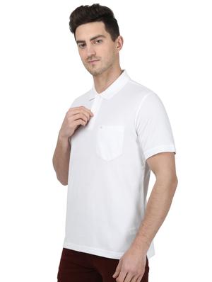 white solid polo t-shirt - 17687392 - Standard Image - 2