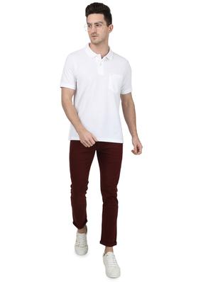 white solid polo t-shirt - 17687392 - Standard Image - 4