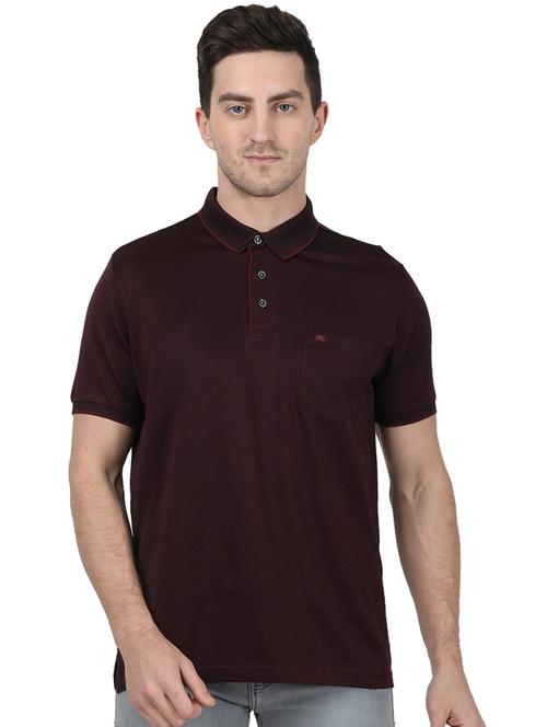 maroon solid polo t-shirt - 17687395 - Standard Image - 1