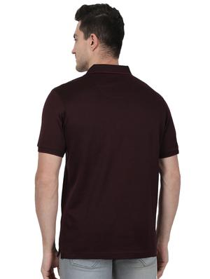 maroon solid polo t-shirt - 17687395 - Standard Image - 3