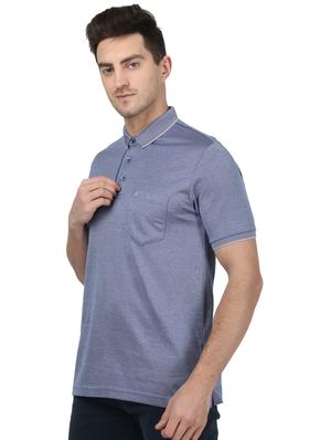 blue solid polo t-shirt - 17687397 - Standard Image - 2