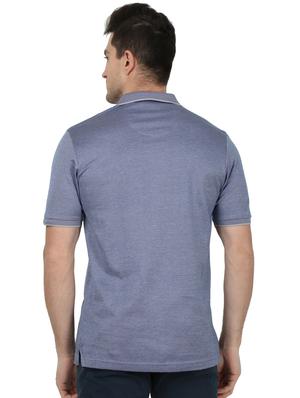 blue solid polo t-shirt - 17687397 - Standard Image - 3