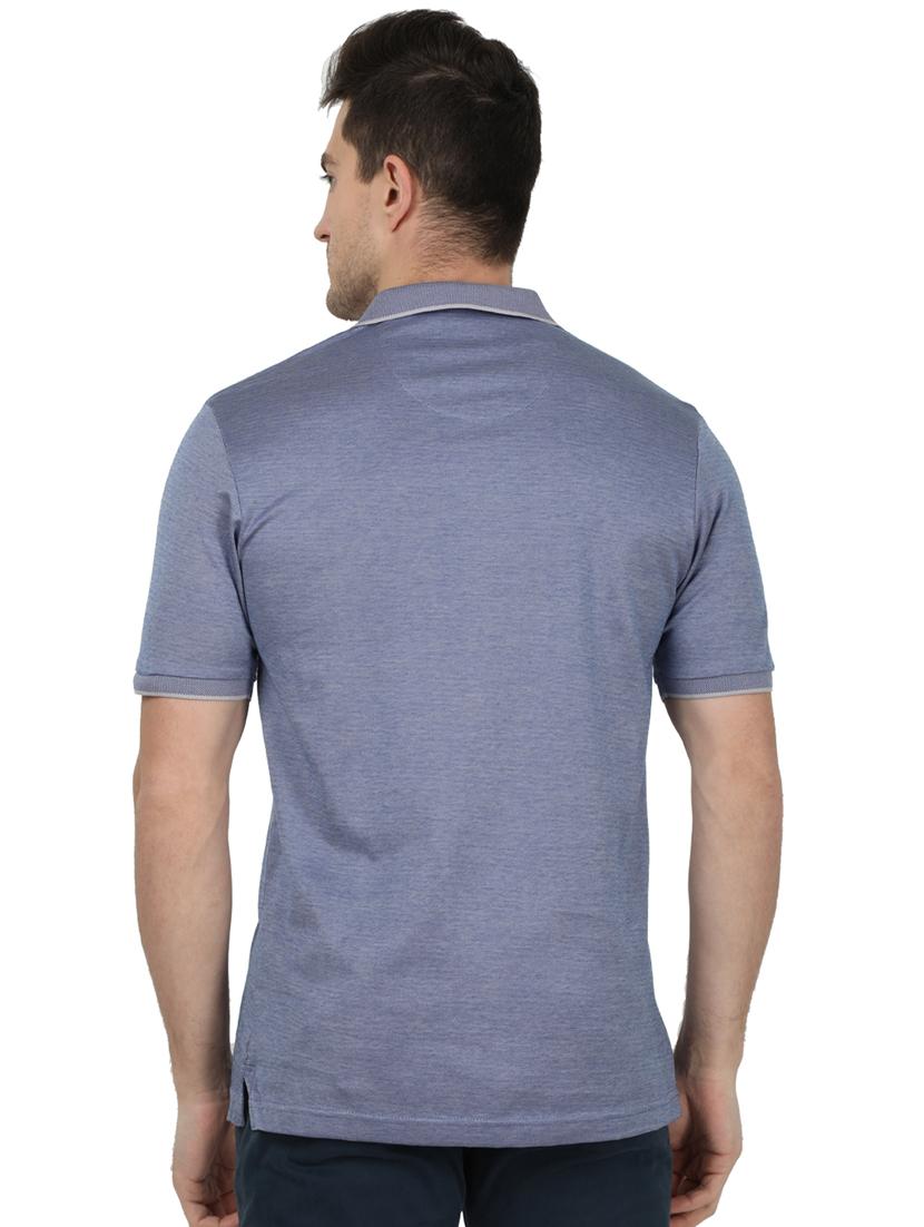 blue solid polo t-shirt - 17687397 - Zoom Image - 3
