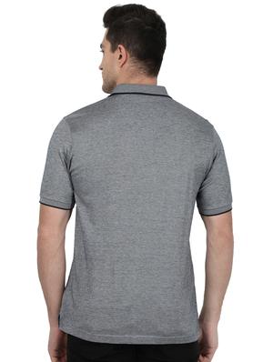 grey solid polo t-shirt - 17687398 - Standard Image - 3