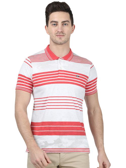 white striped polo t-shirt - 17687408 - Standard Image - 1