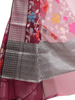 floral banarasi saree with blouse - 17687446 - Standard Image - 3