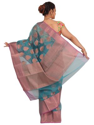 self design banarasi saree with blouse - 17687453 - Standard Image - 2