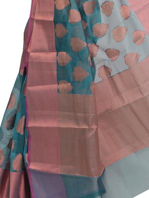 self design banarasi saree with blouse - 17687453 - Standard Image - 3