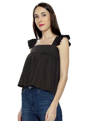 black viscose regular top - 17687465 - Standard Image - 2