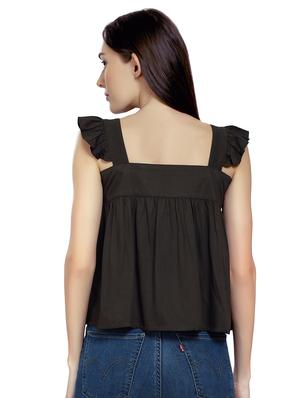 black viscose regular top - 17687465 - Standard Image - 3