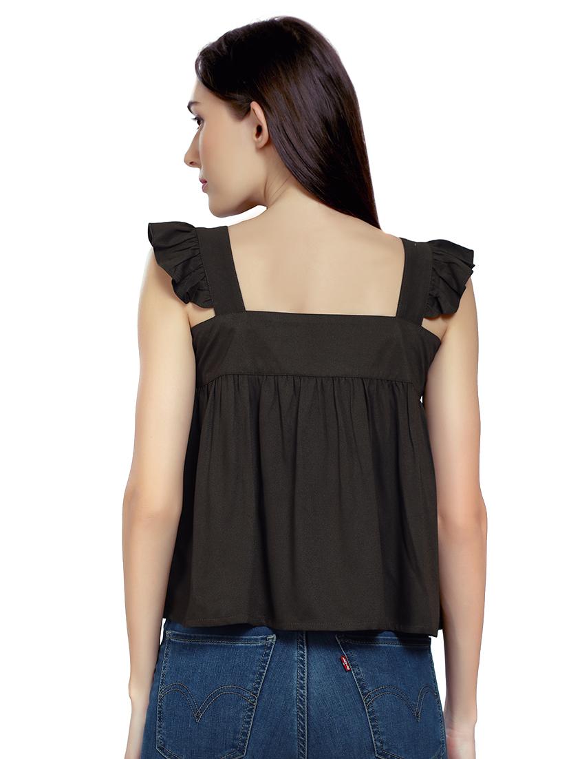 black viscose regular top - 17687465 - Zoom Image - 3