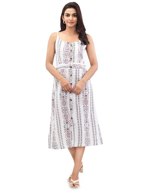 cami neck button up a-line dress - 17687495 - Standard Image - 1