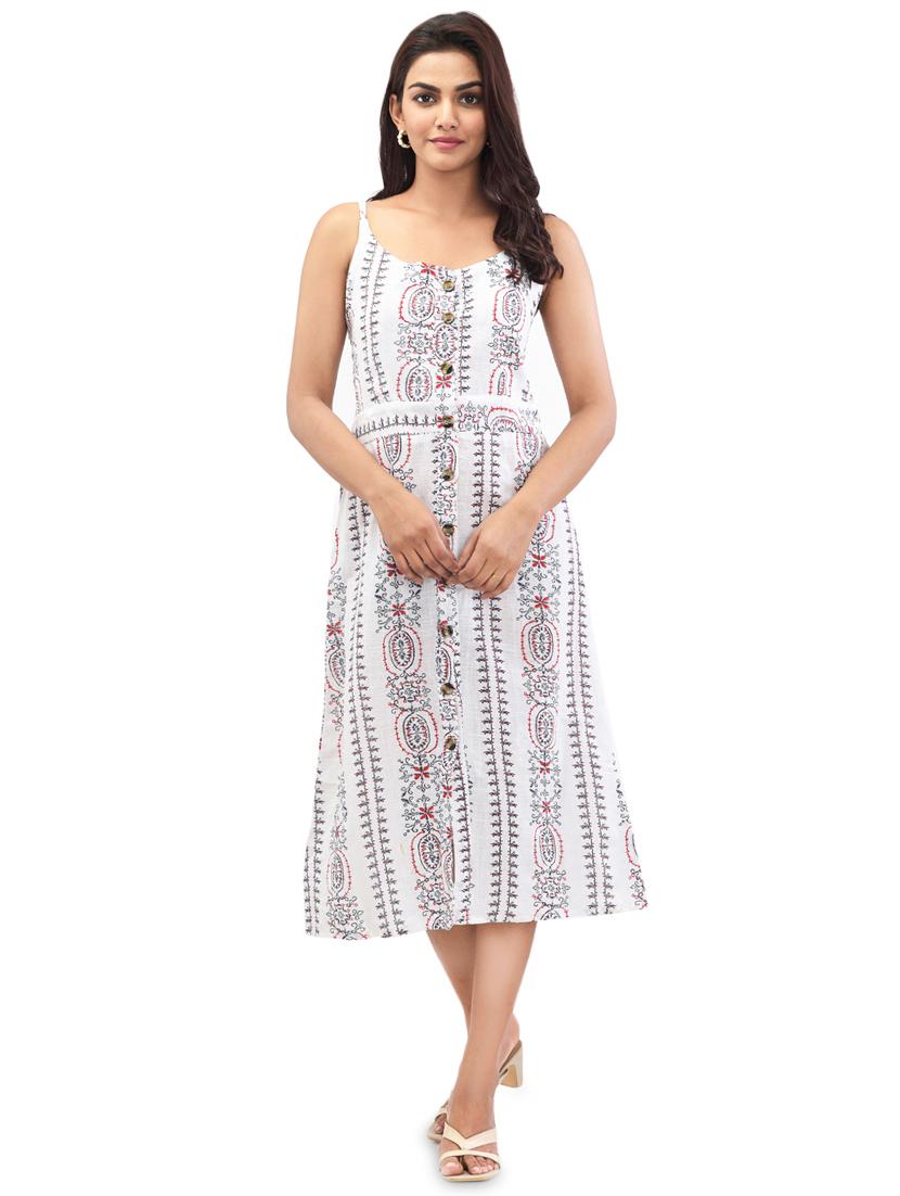 cami neck button up a-line dress - 17687495 - Zoom Image - 1
