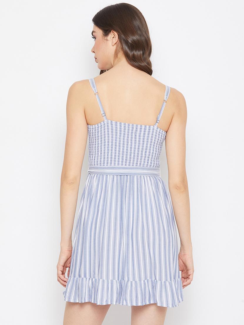 tie front striped a-line dress - 17687978 - Zoom Image - 3