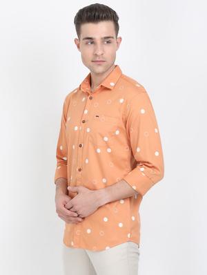 orange polka dots casual shirt - 17688041 - Standard Image - 2